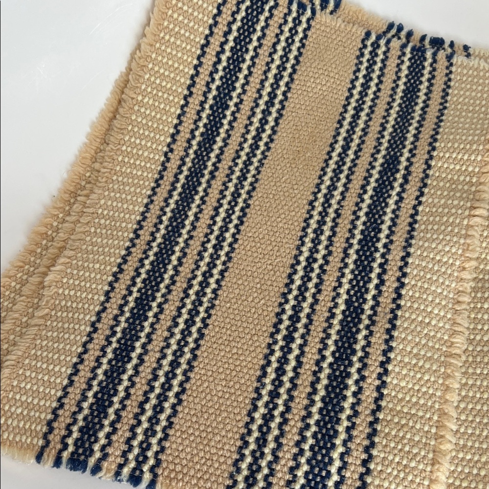 Set of 4 Vintage Scandinavian Rustic Striped Woven Placemats